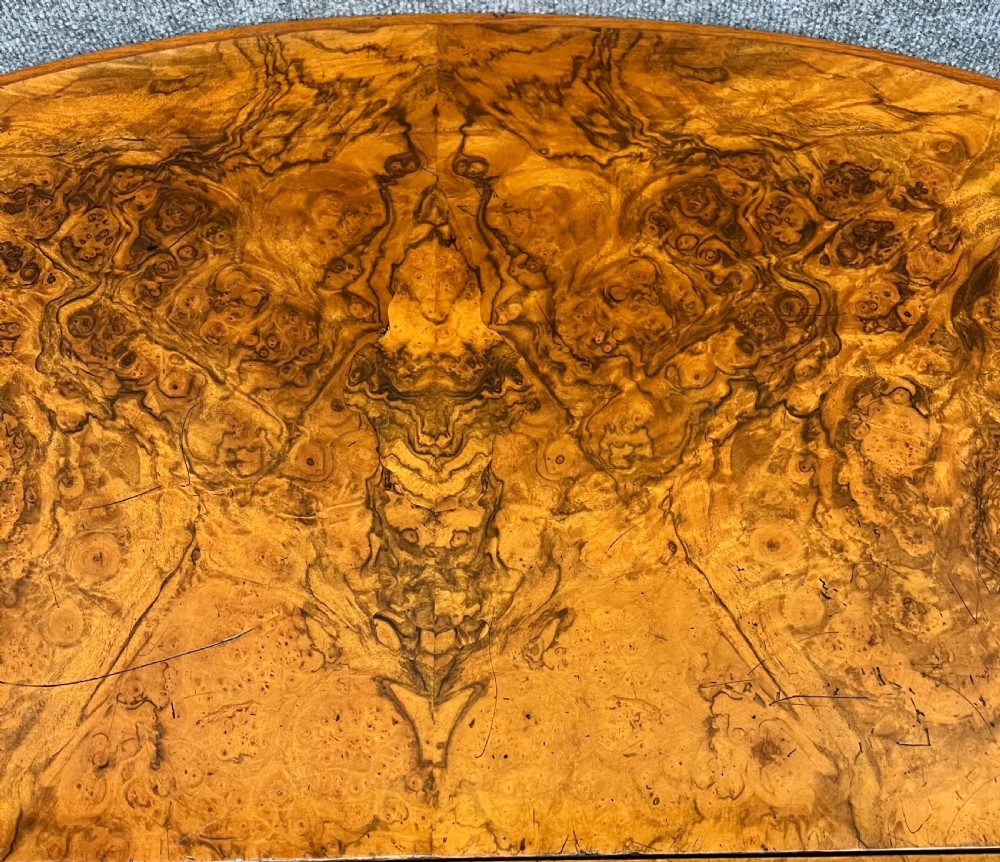 Victorian Burr Walnut Sutherland Drop Leaf Table View VIII