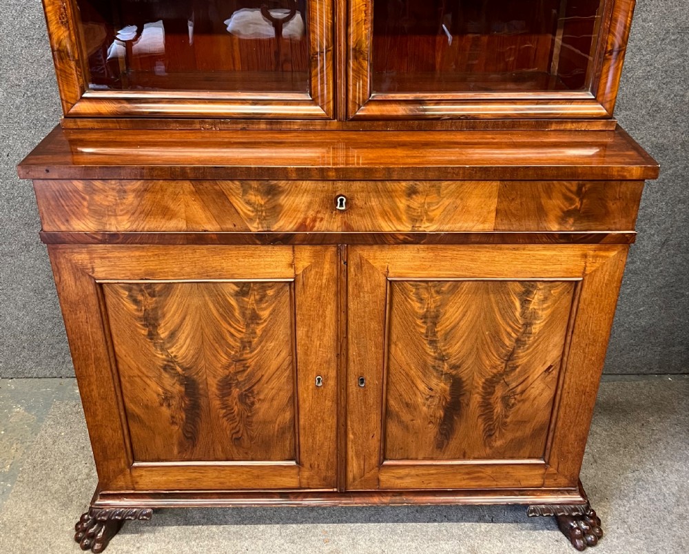  19th.Century Biedermeier Figured Mahogany Bookcase View V