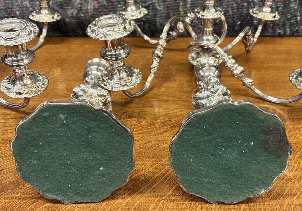 Large Pair of Silver Plated Candelabra View IX