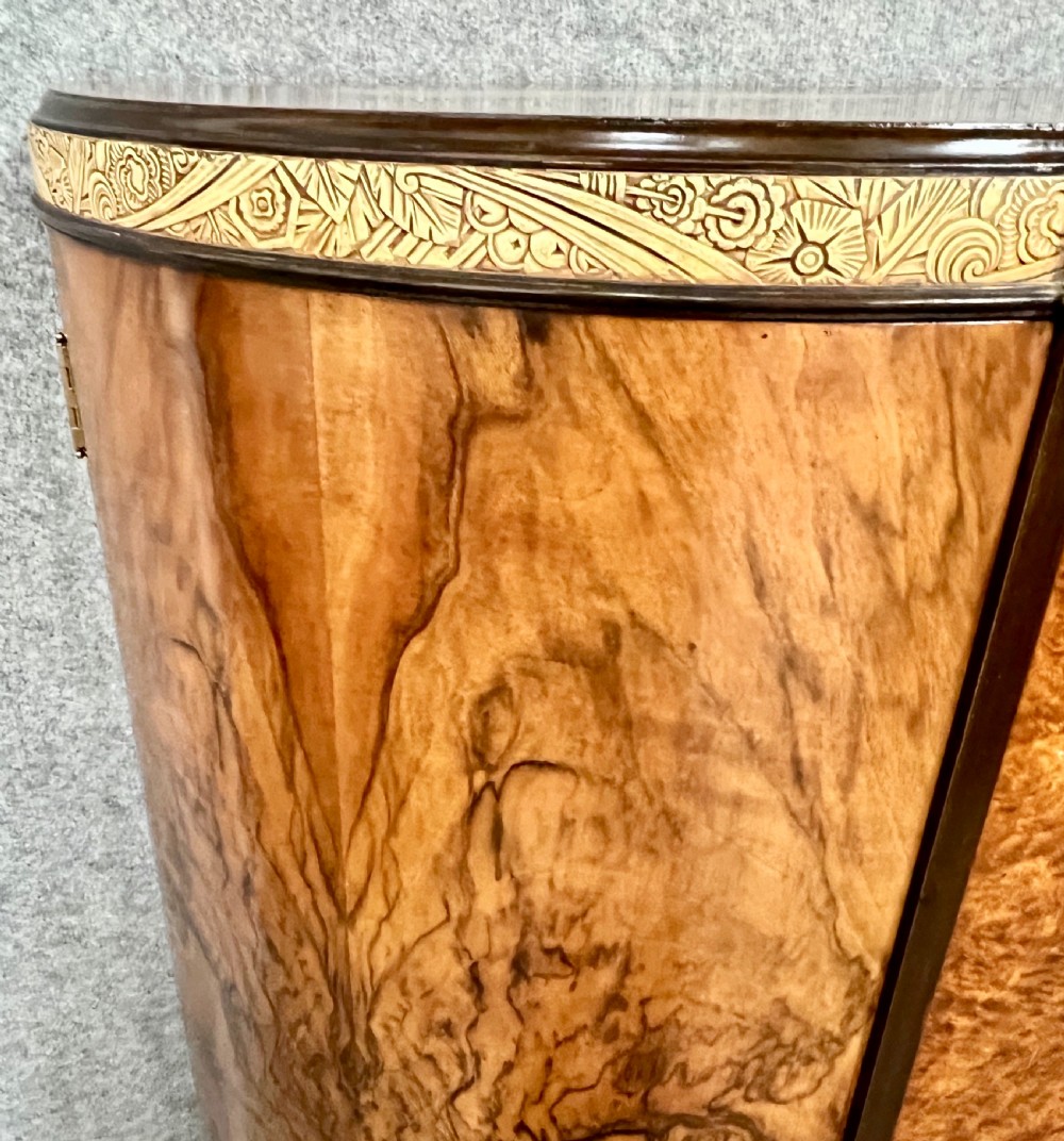 Art Deco Walnut & Amboyna Cocktail Cabinet View III
