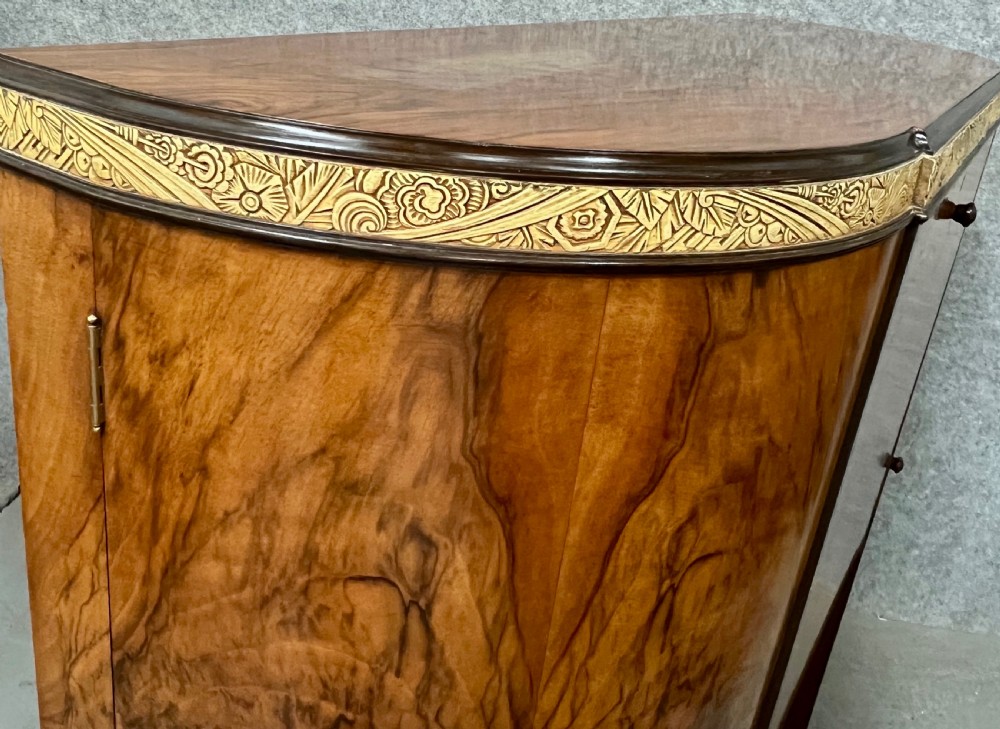Art Deco Walnut & Amboyna Cocktail Cabinet View VIII