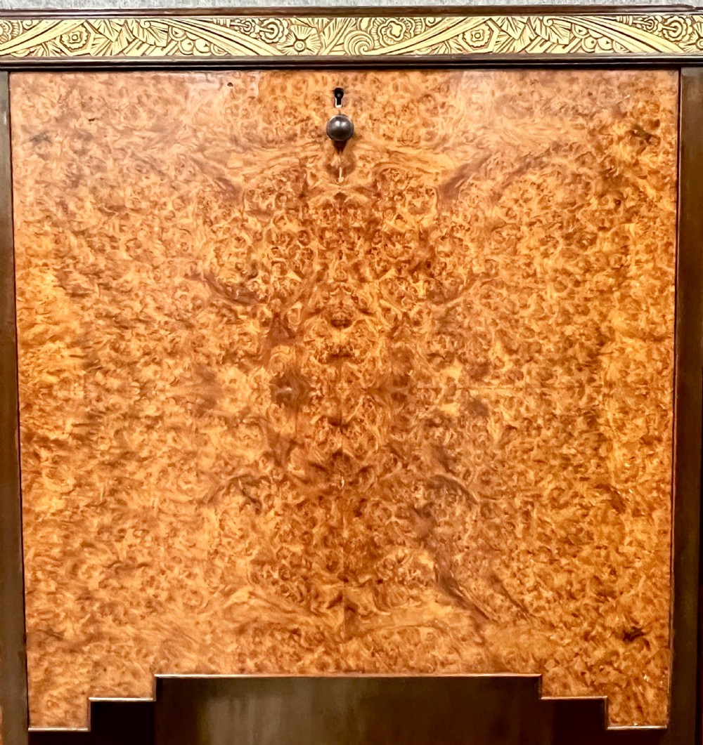 Art Deco Walnut & Amboyna Cocktail Cabinet View IX