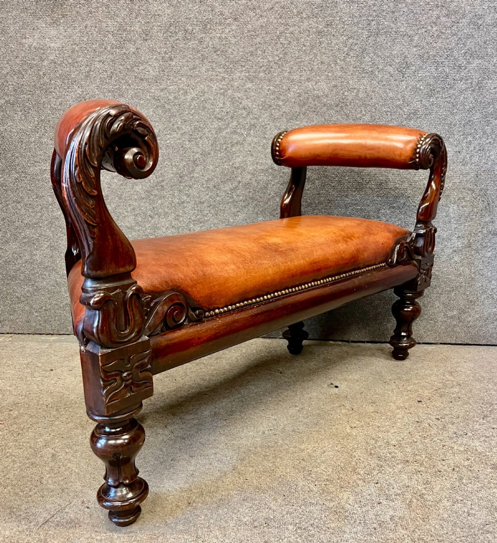 Unusual Victorian Rosewood Bay Window Seat View IV