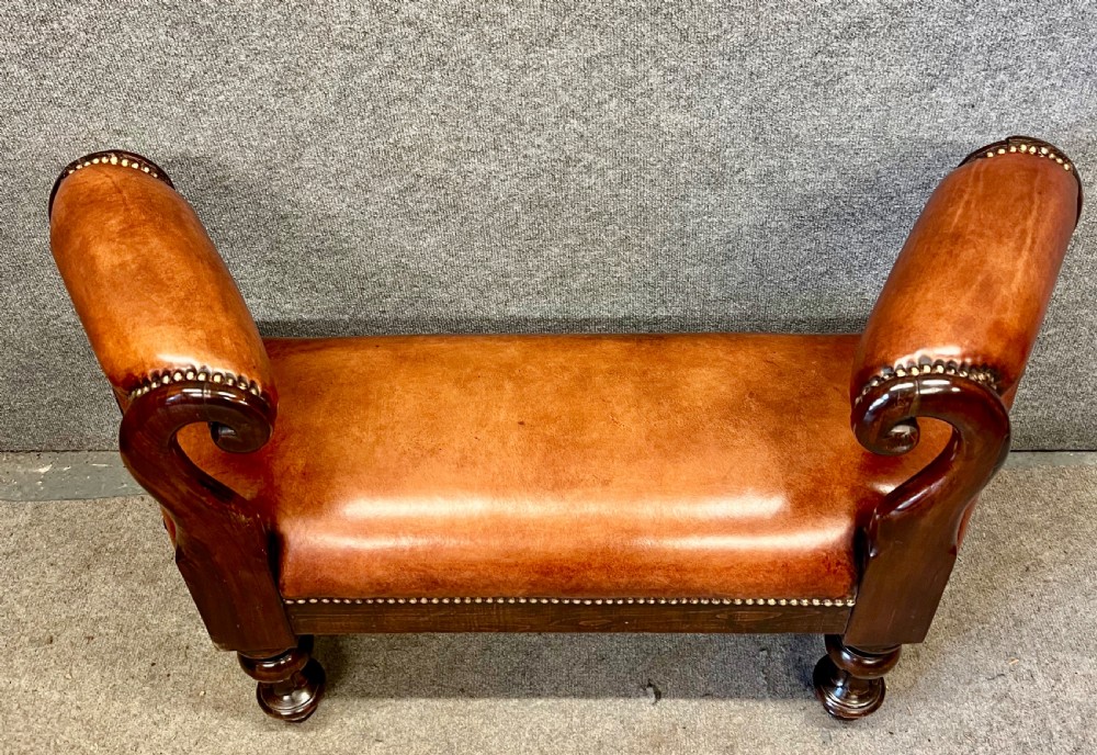 Unusual Victorian Rosewood Bay Window Seat View VII
