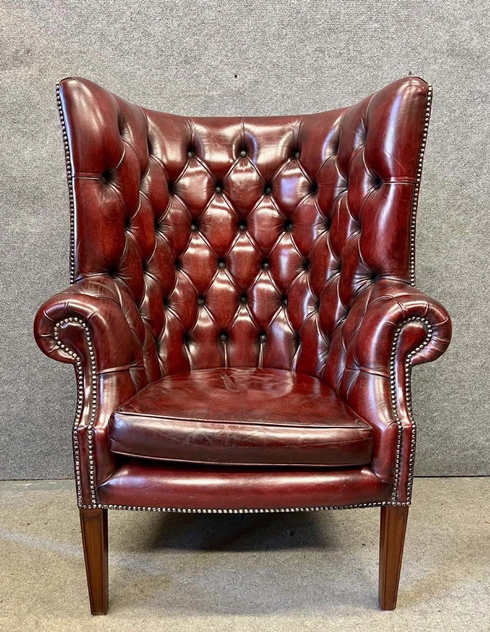Superb George III Style Leather Porters Armchair View II
