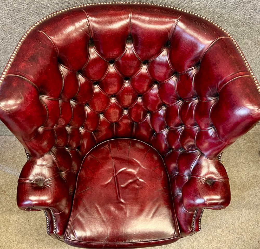 Superb George III Style Leather Porters Armchair View VII