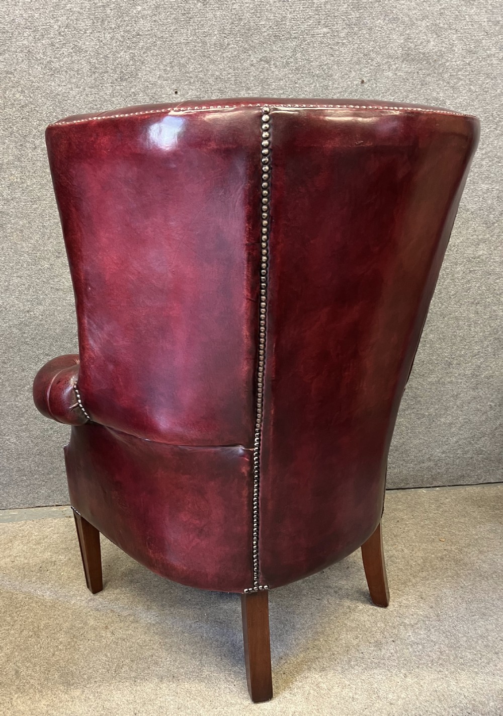 Superb George III Style Leather Porters Armchair View IX