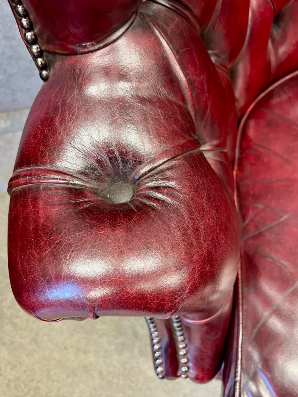 Superb George III Style Leather Porters Armchair View X