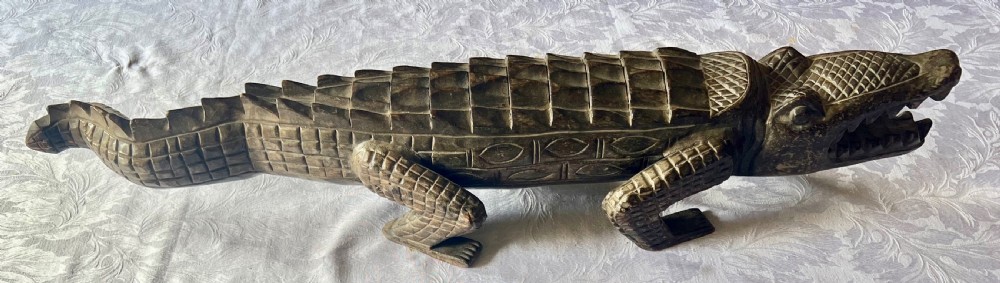 Large Carved African Crocodile