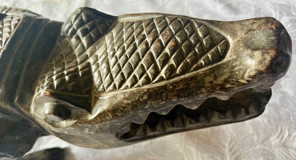 Large Carved African Crocodile View II