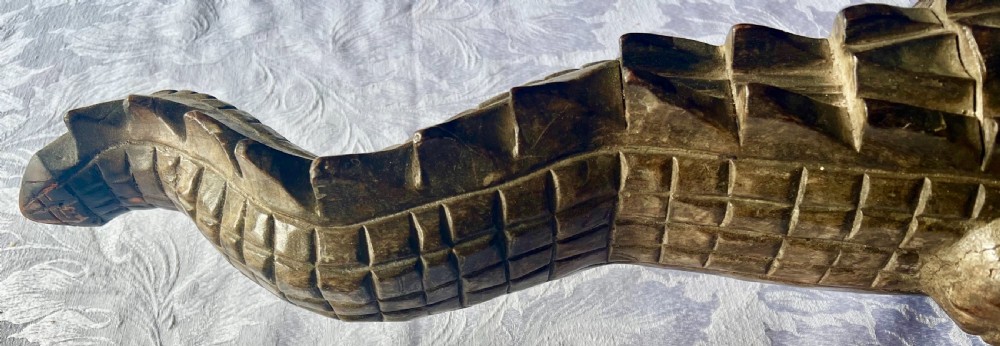 Large Carved African Crocodile View V