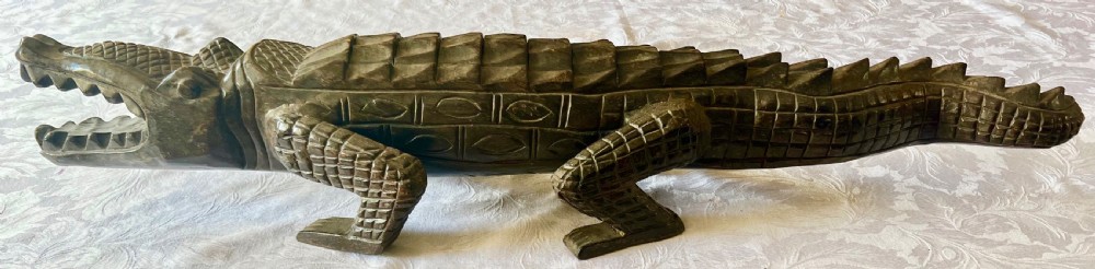 Large Carved African Crocodile View VII