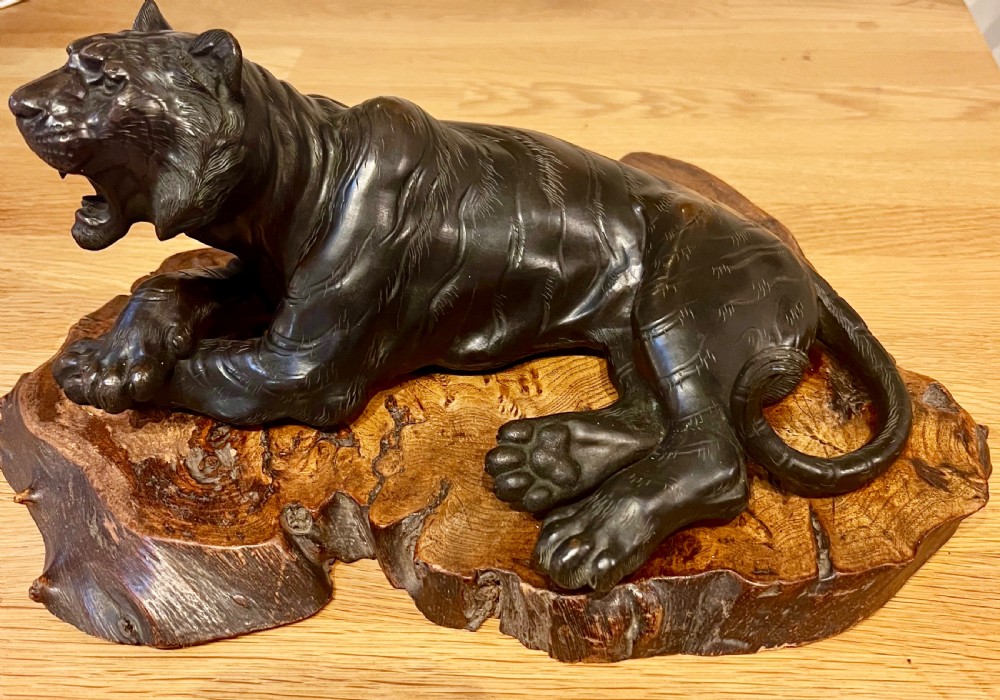 Japanese Meiji Period Bronze Tiger