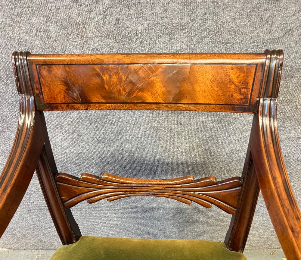 George III Mahogany Elbow Desk Chair View II