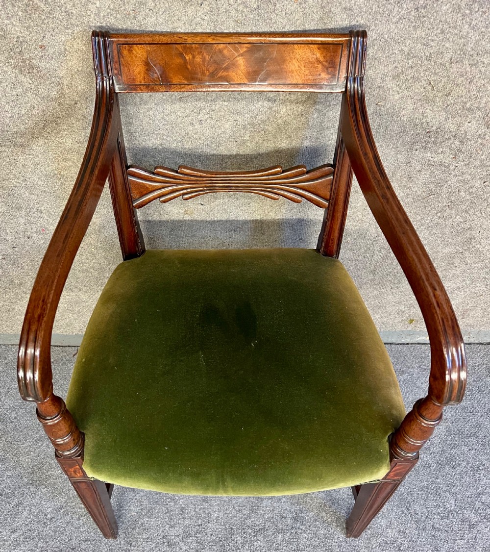 George III Mahogany Elbow Desk Chair View IX
