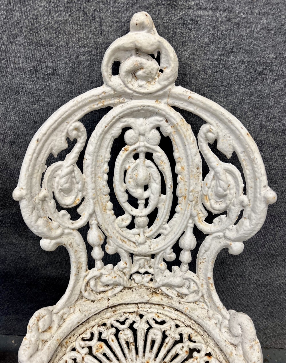Pair Heavy Cast Iron Coalbrookdale Style Garden Chairs View V