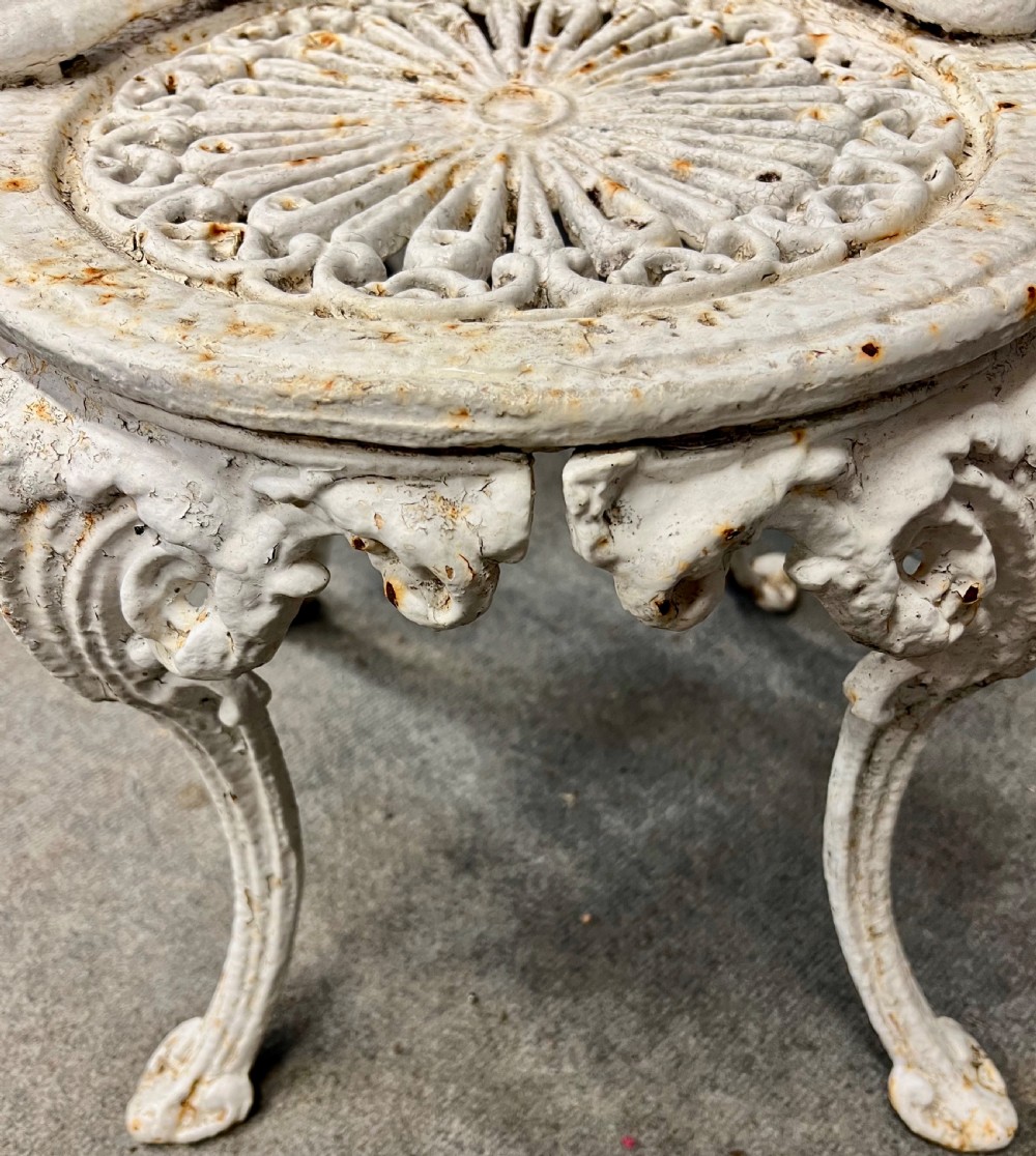 Pair Heavy Cast Iron Coalbrookdale Style Garden Chairs View X