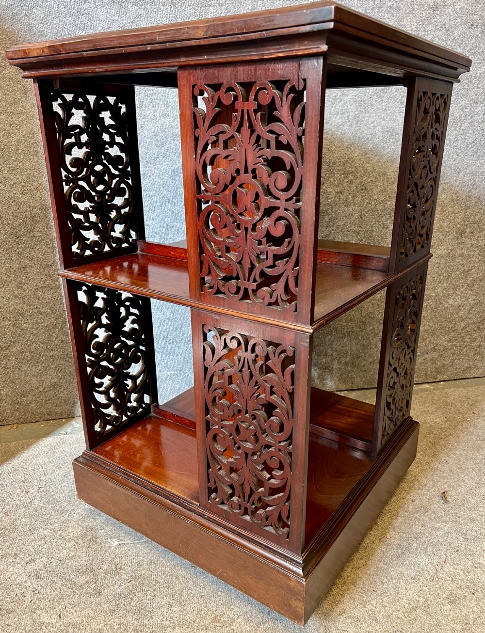 Edwardian Mahogany & Inlaid Revolving Bookcase View VII