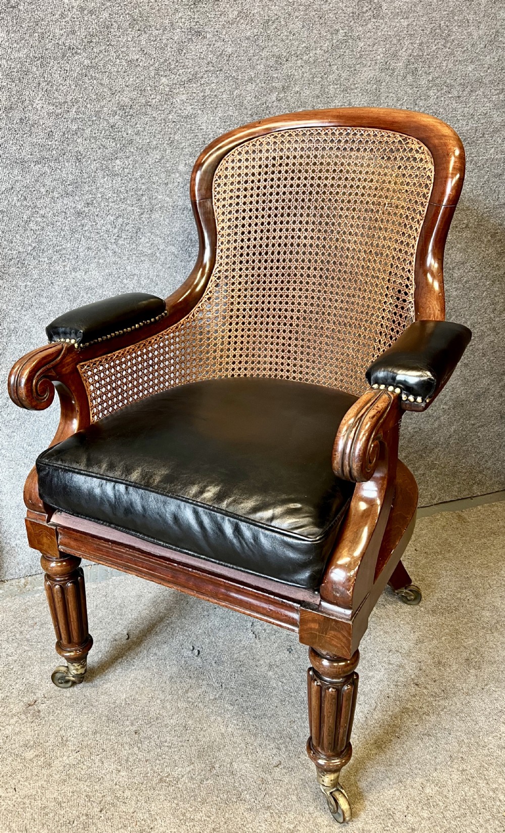 George IV Mahogany Bergere Library Chair