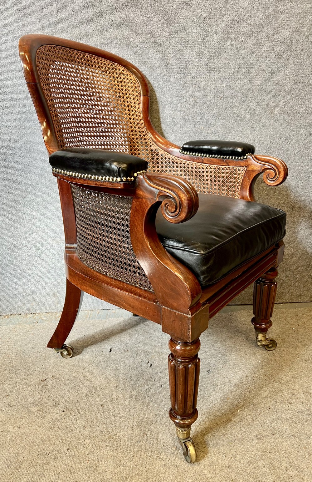 George IV Mahogany Bergere Library Chair View VI