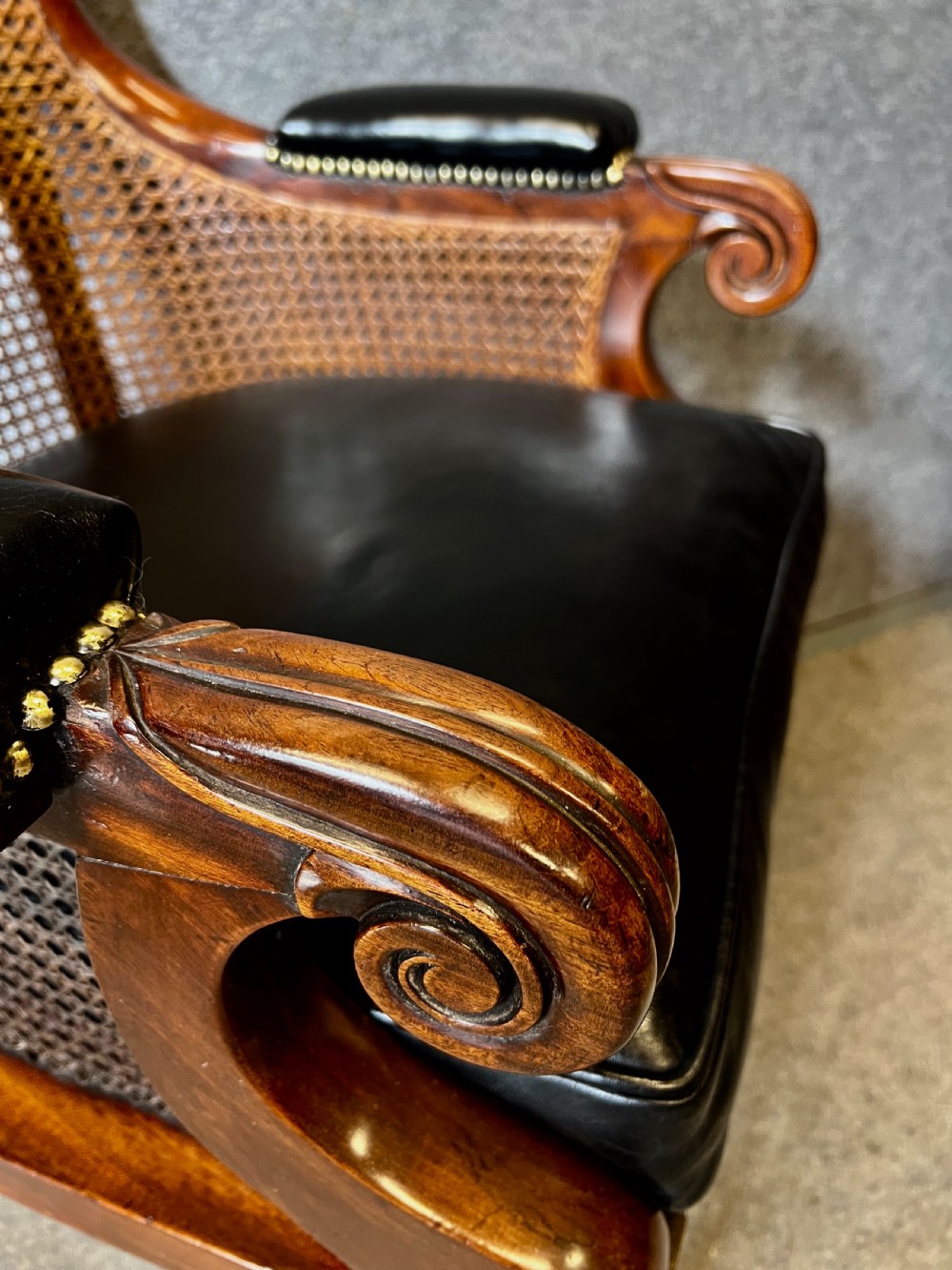 George IV Mahogany Bergere Library Chair View VII