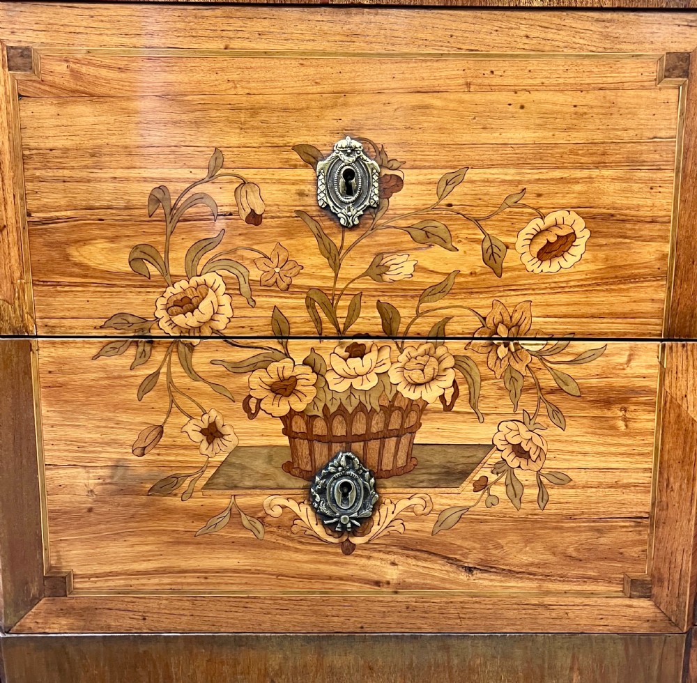 French Marquetry Inlaid Commode Chest View VIII