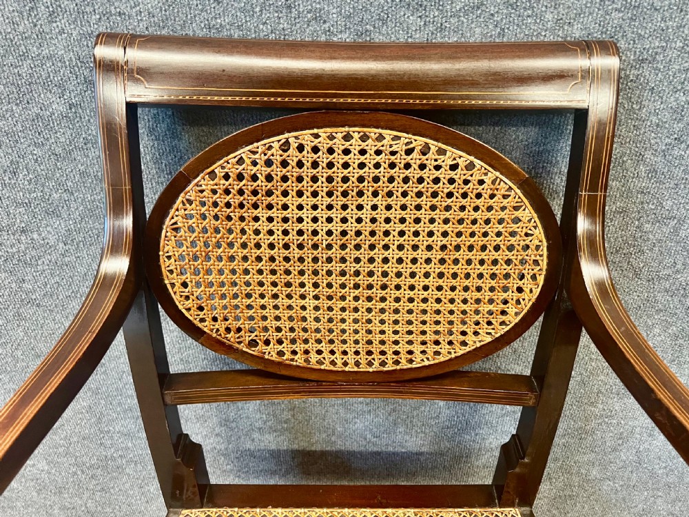 Pair of Edwardian Inlaid Mahogany Desk Elbow Chairs View IV