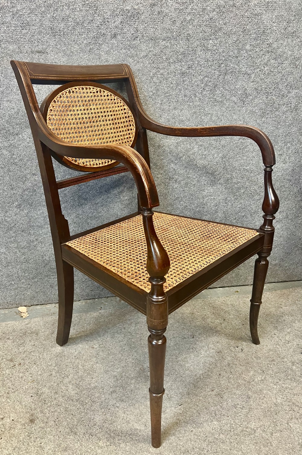 Pair of Edwardian Inlaid Mahogany Desk Elbow Chairs View VIII