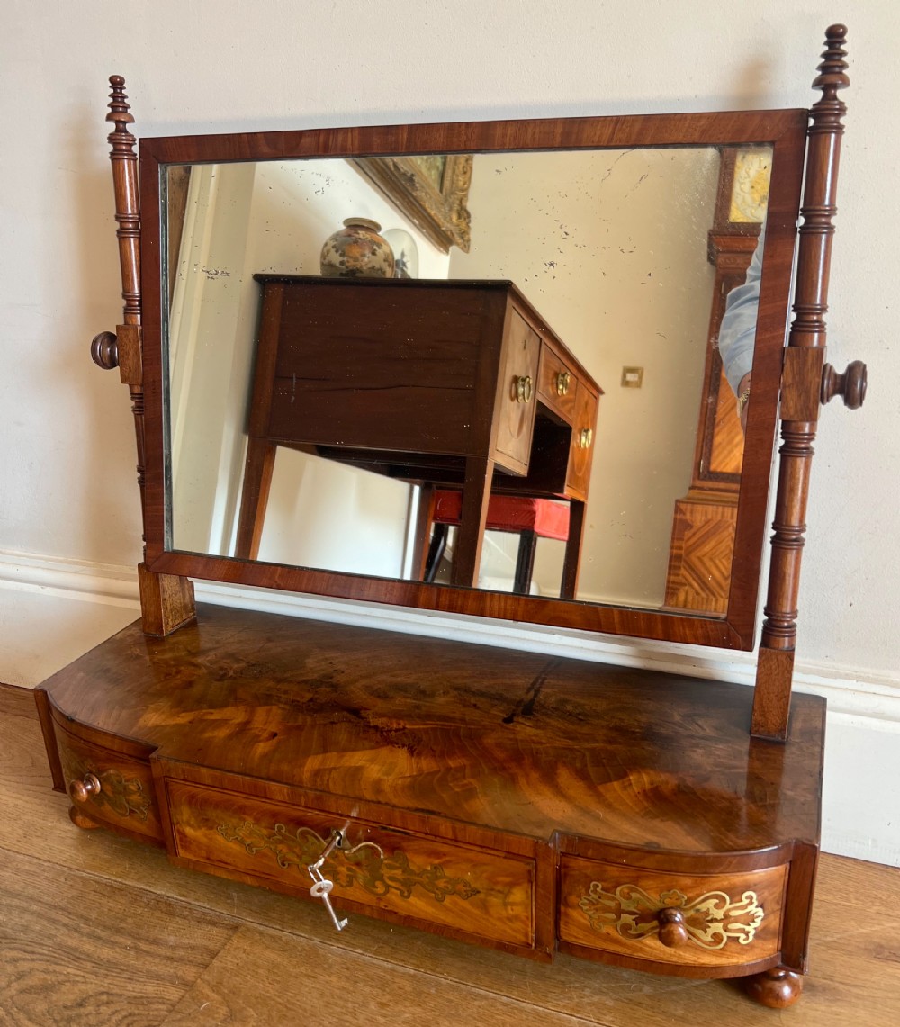 Regency Brass Inlaid Dressing Mirror View II