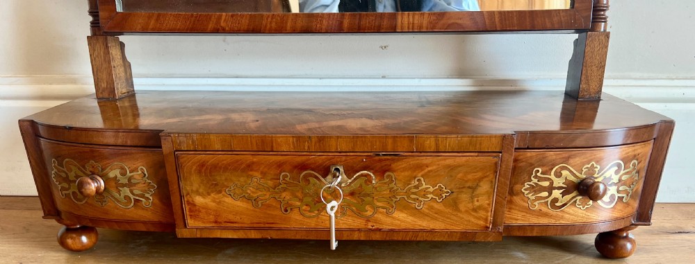 Regency Brass Inlaid Dressing Mirror View III