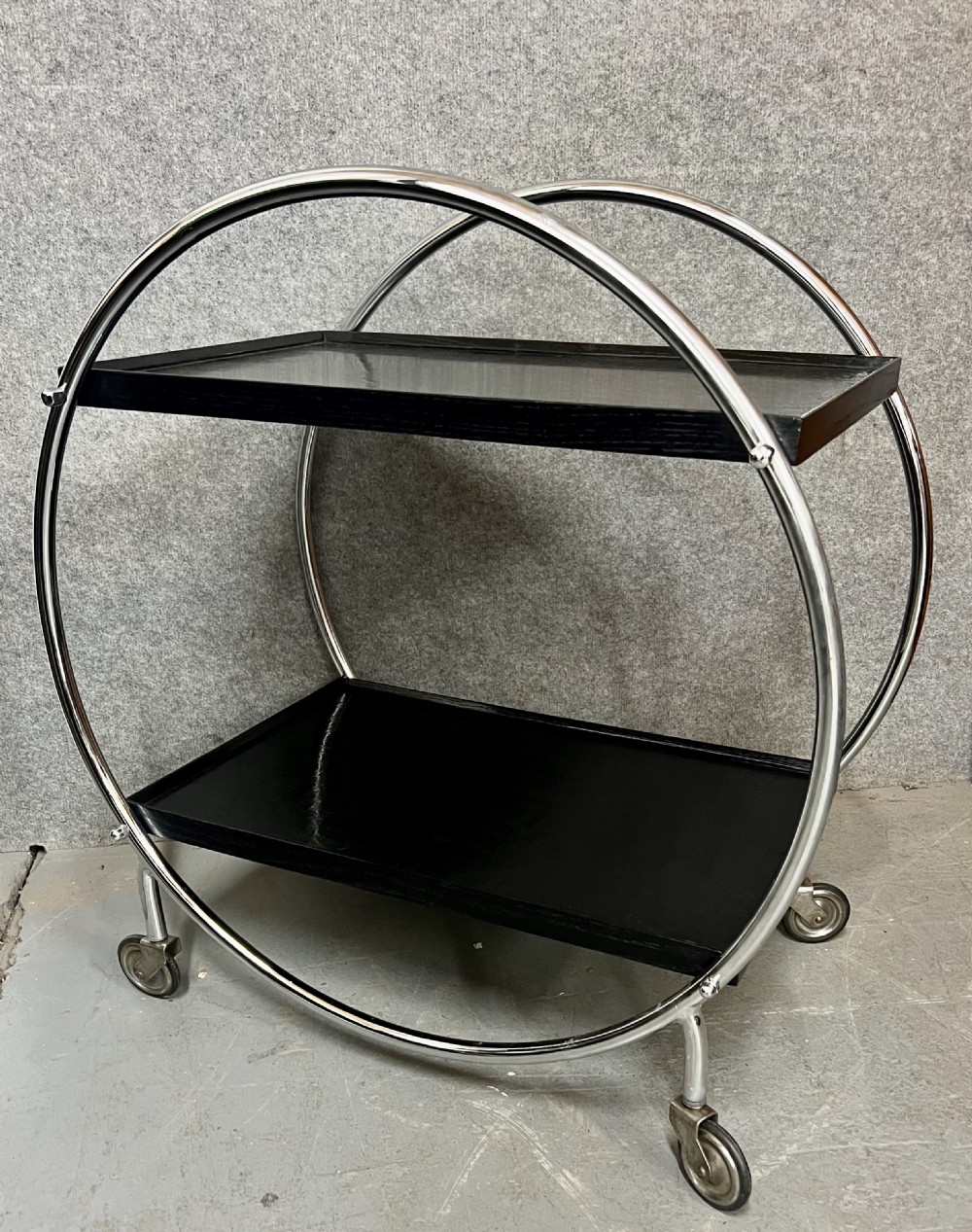 Art Deco Chrome Hostess or Drinks Trolley View III