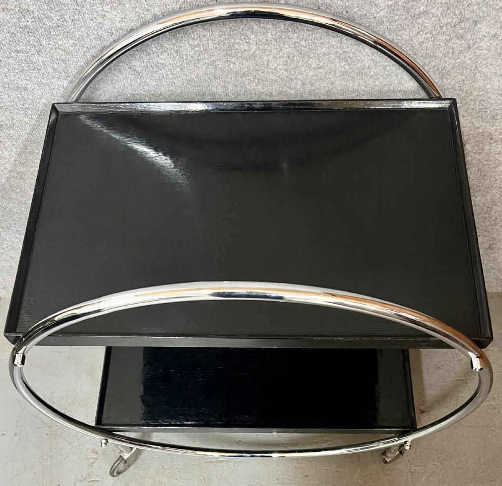 Art Deco Chrome Hostess or Drinks Trolley View V
