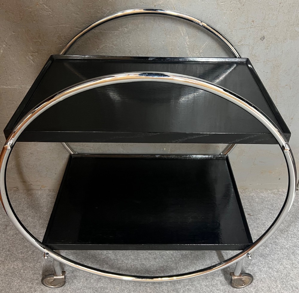 Art Deco Chrome Hostess or Drinks Trolley View VI