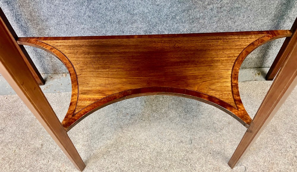 Edwardian Inlaid Demi Lune Console Side Table View VI