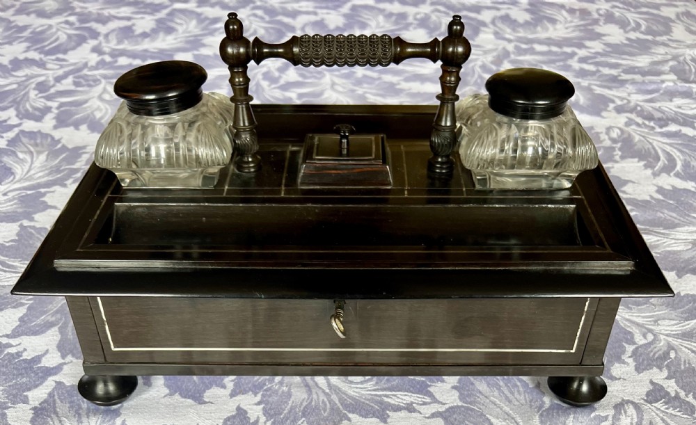 Unusual Macassar Ebony Desk Stand