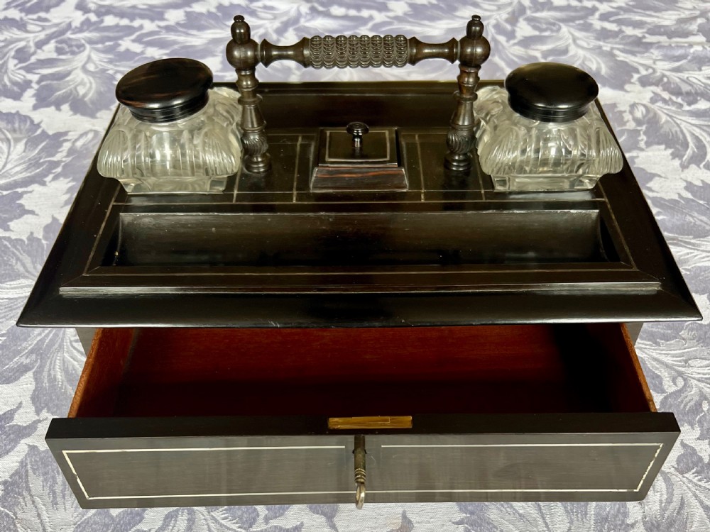Unusual Macassar Ebony Desk Stand View II