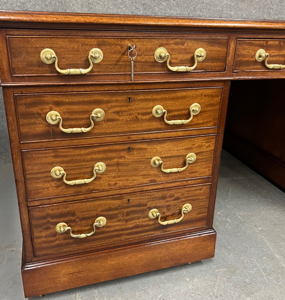 Very Large 18 Drawer Edwardian Partners Desk View IV