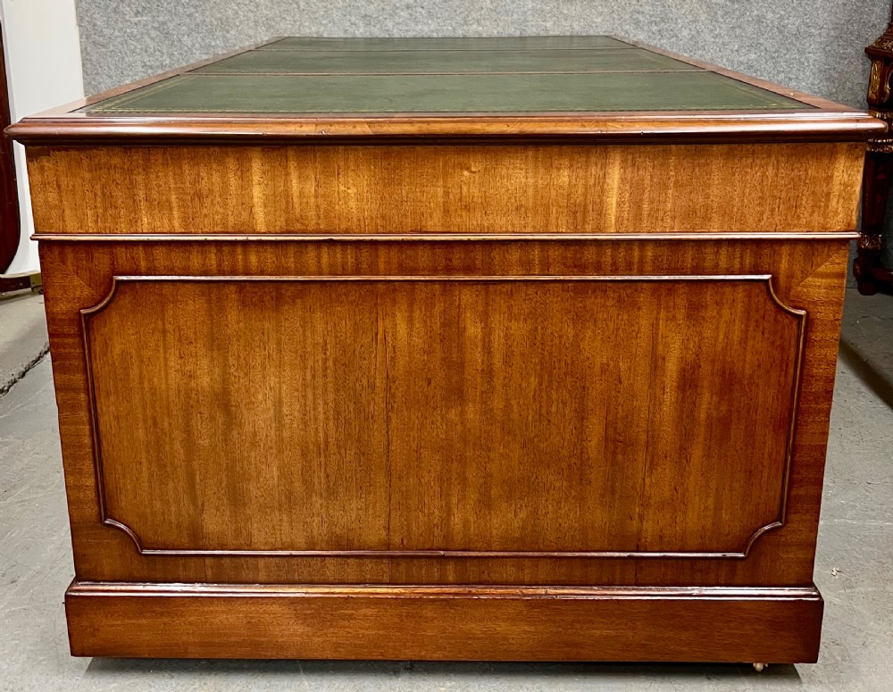 Very Large 18 Drawer Edwardian Partners Desk View IX