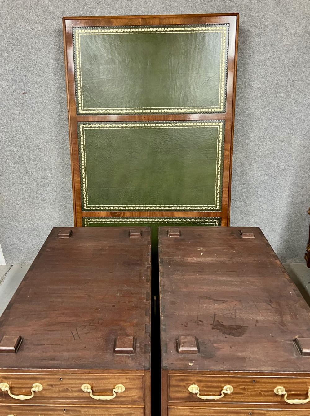 Very Large 18 Drawer Edwardian Partners Desk View XII