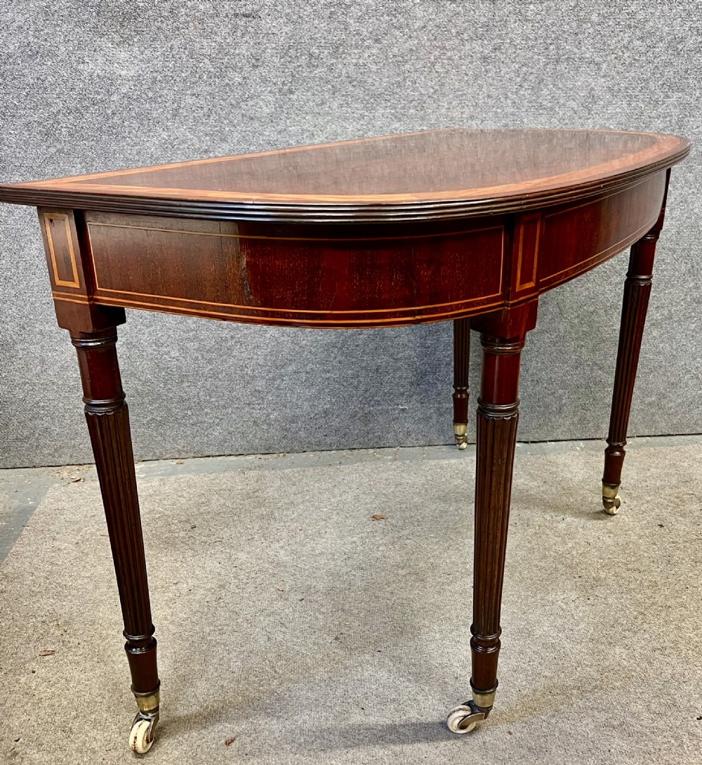 Antique Mahogany & Inlaid Side or Console Table View V