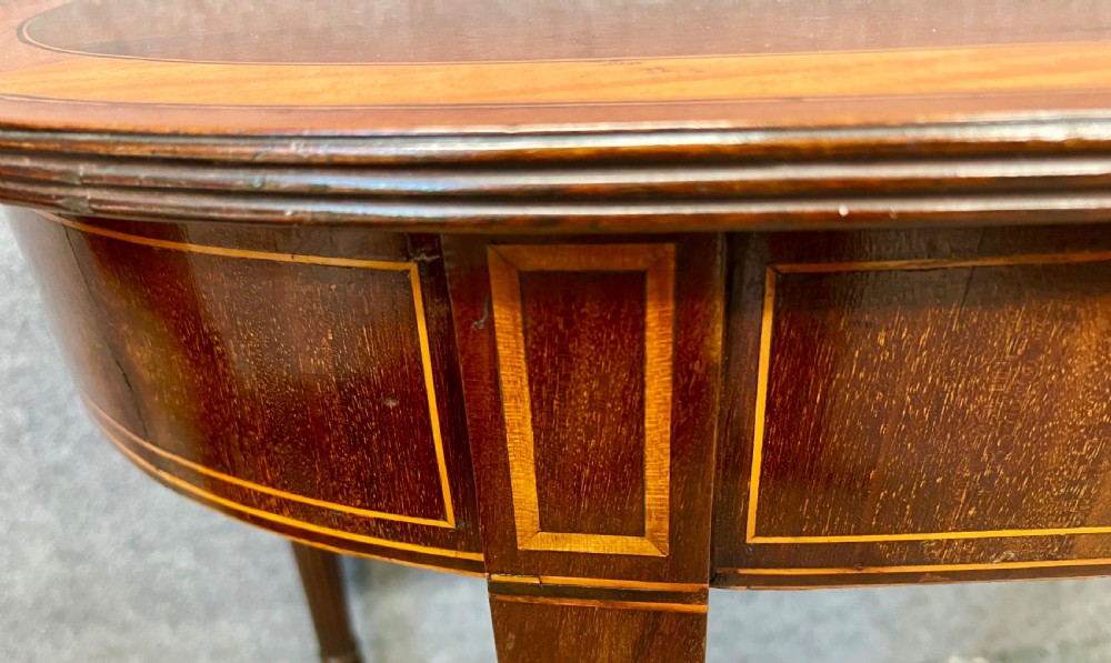 Antique Mahogany & Inlaid Side or Console Table View VIII