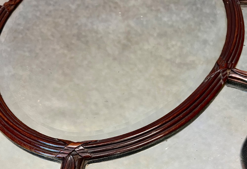Victorian Oval Mahogany Marginal Wall Mirror View VI