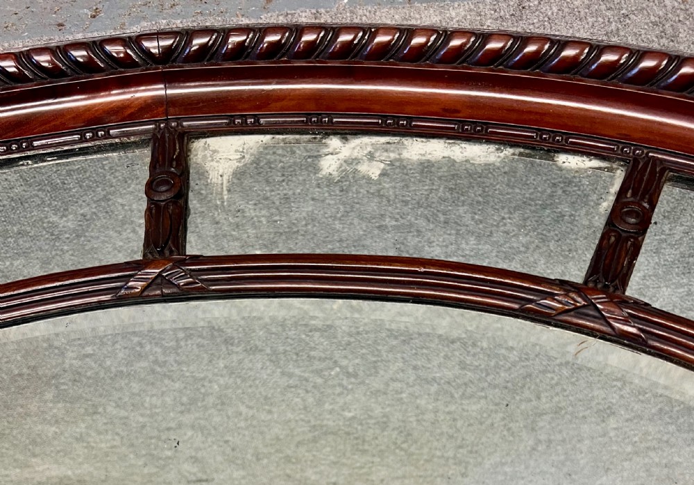 Victorian Oval Mahogany Marginal Wall Mirror View IX