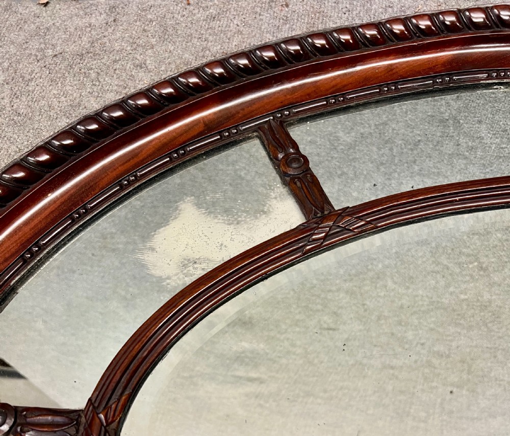 Victorian Oval Mahogany Marginal Wall Mirror View X