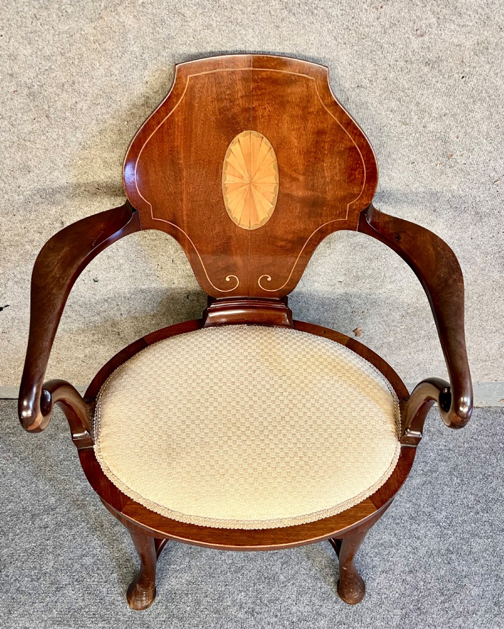 Edwardian Sheraton Revival Inlaid Chair View VI