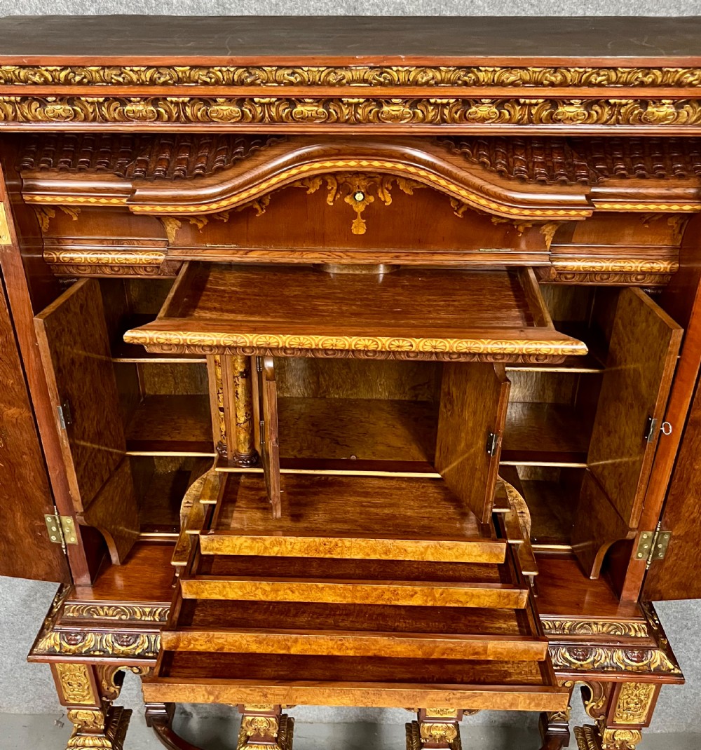 Spectacular Chinoiserie Palace Facade Marquetry Cabinet View IV