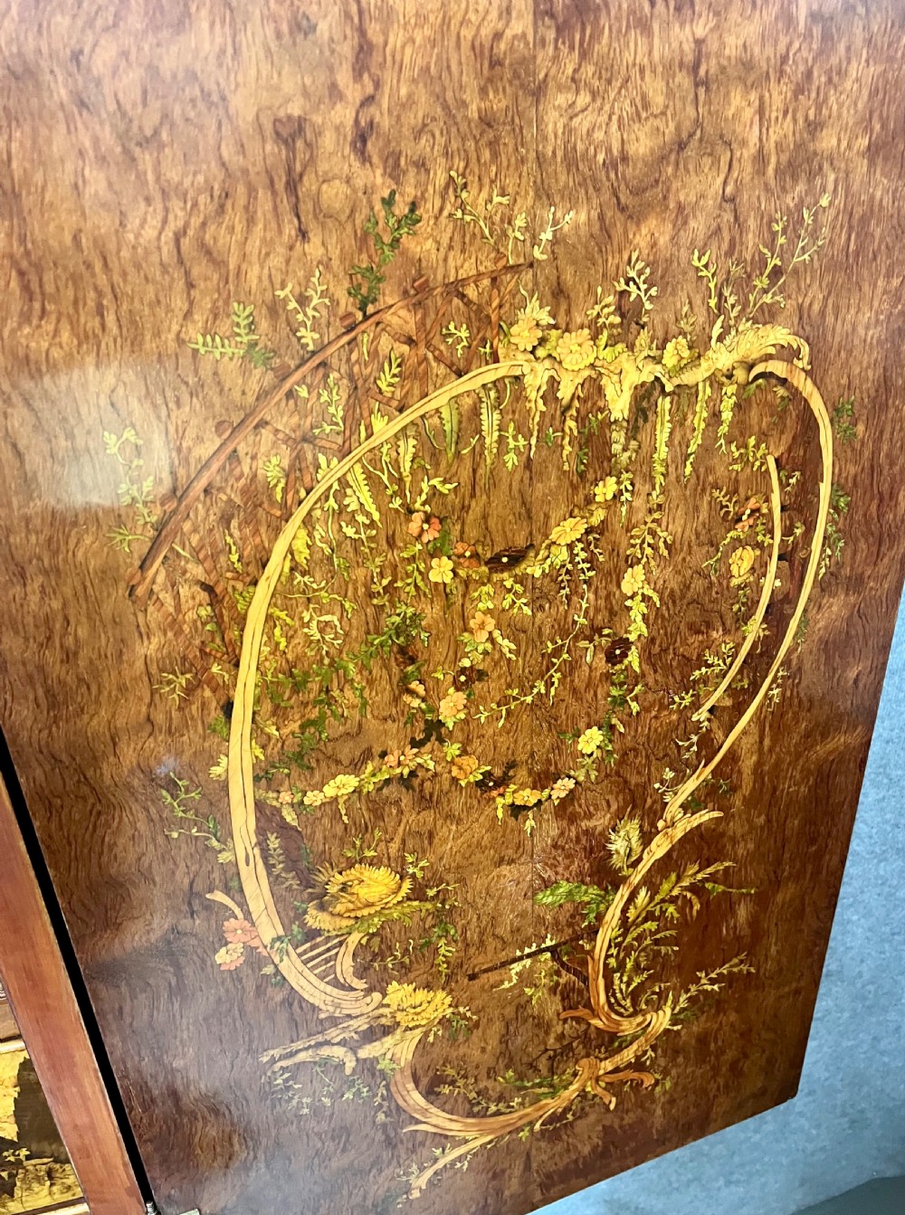 Spectacular Chinoiserie Palace Facade Marquetry Cabinet View IX