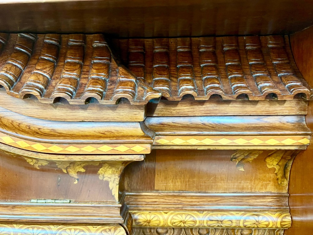 Spectacular Chinoiserie Palace Facade Marquetry Cabinet View XV
