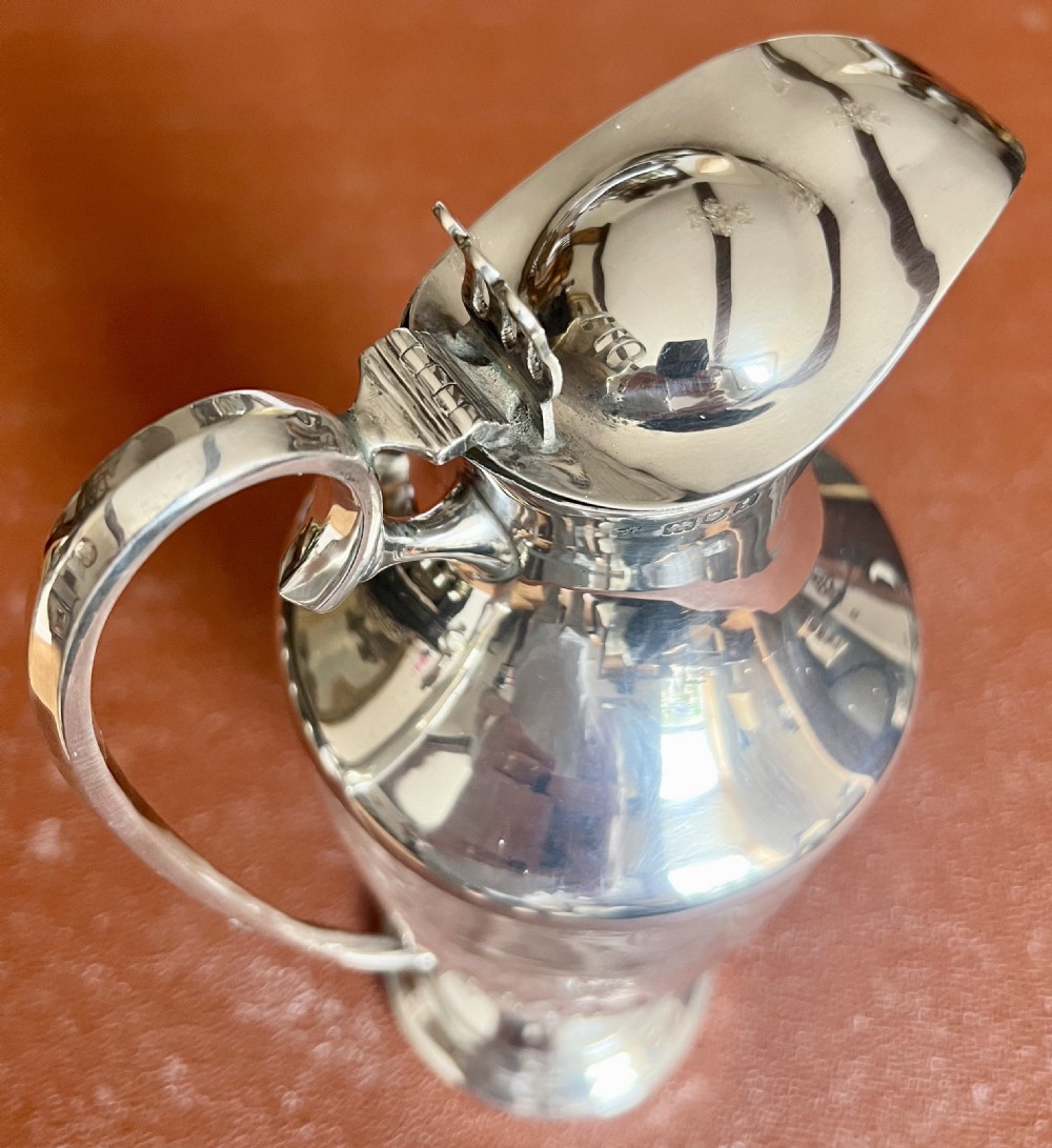Edwardian Solid Silver & Cut Glass Claret Jug View IV