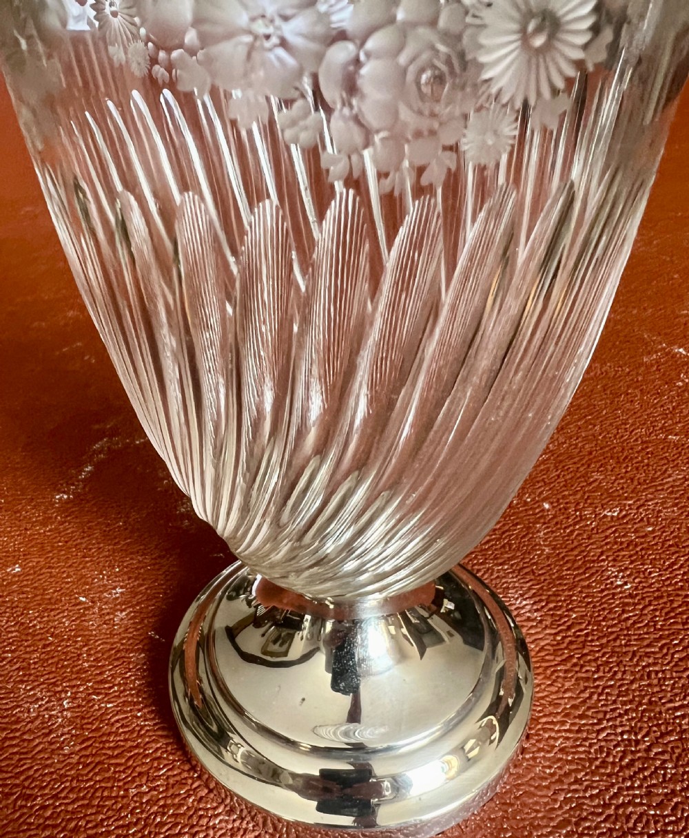 Edwardian Solid Silver & Cut Glass Claret Jug View X